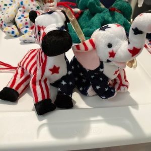 Ty Beanie Babies set of two Righty Lefty 2000